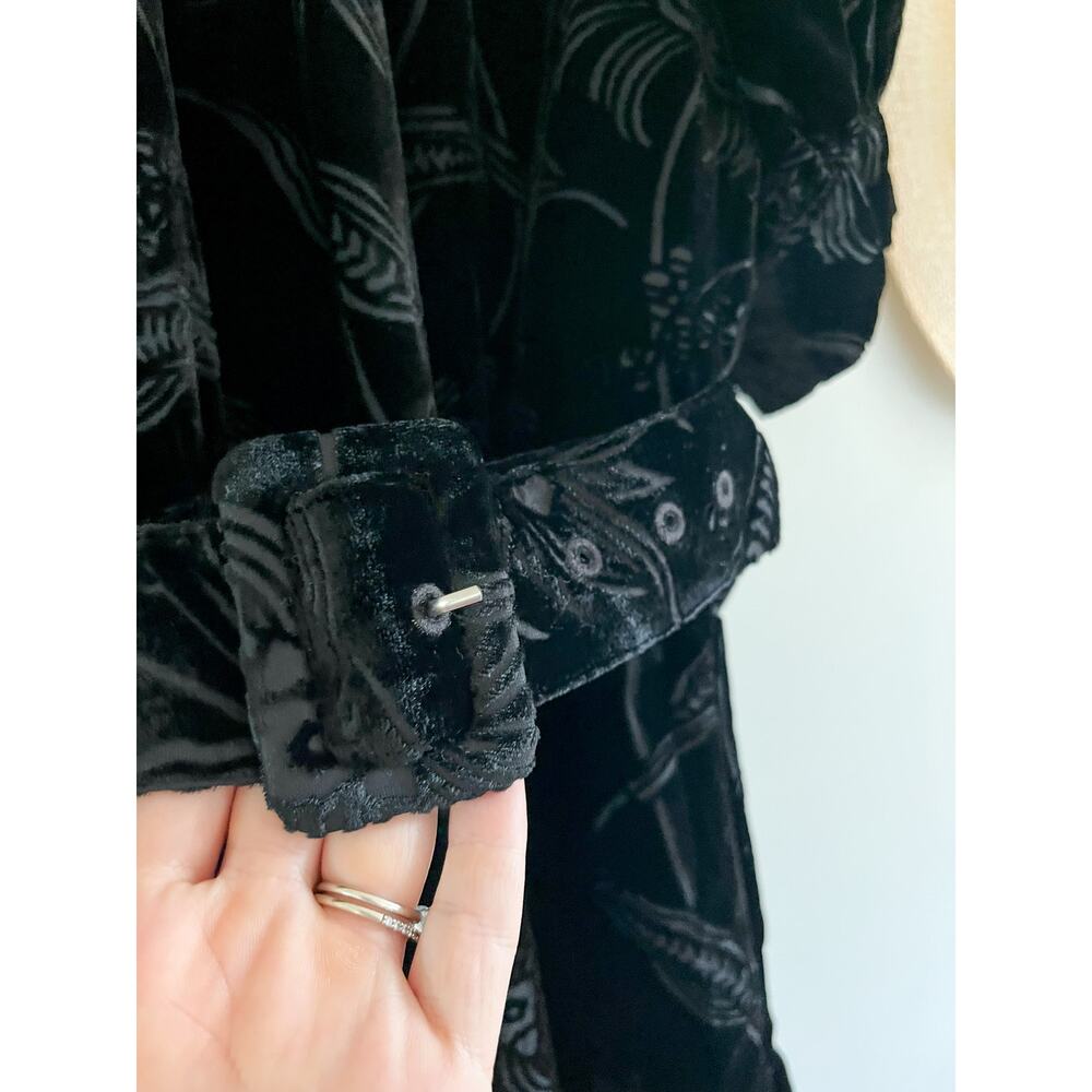 Ted Baker | NWT Tilliiy Belted Velvet Dress | Fit and Flare Mini | Black | Sz L - Picture 4 of 16